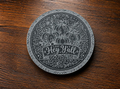 Round Slate Coaster Pumpkin Patch